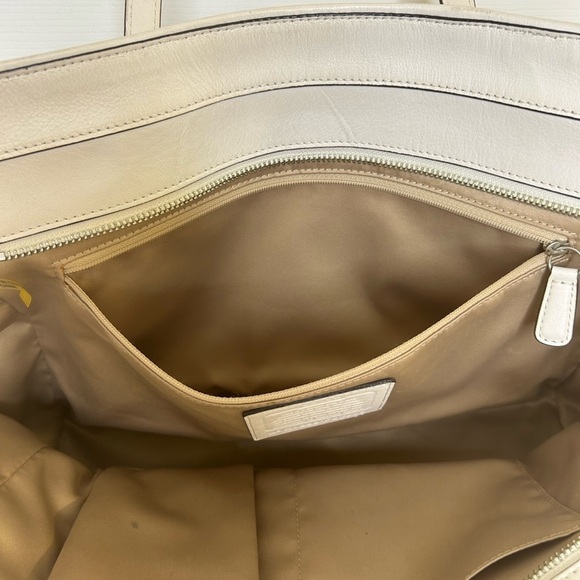 Coach Taylor Carryall Zebra Stripe Leather Canvas LG Satchel Tote F27009 summer - Picture 12 of 16